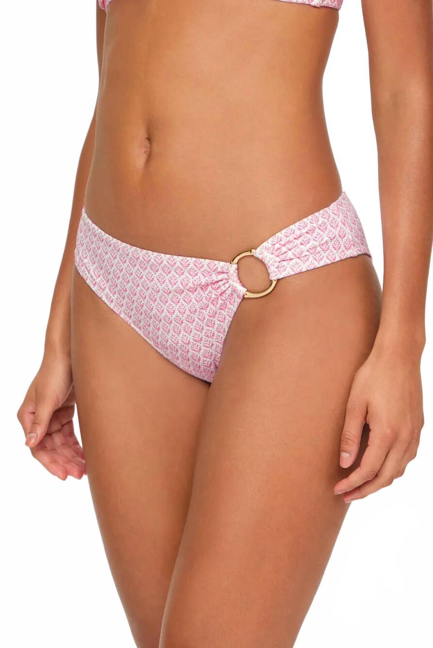 NEW HEIDI KLEIN women's cap ferrat ring hipster bottom in pink/white print
